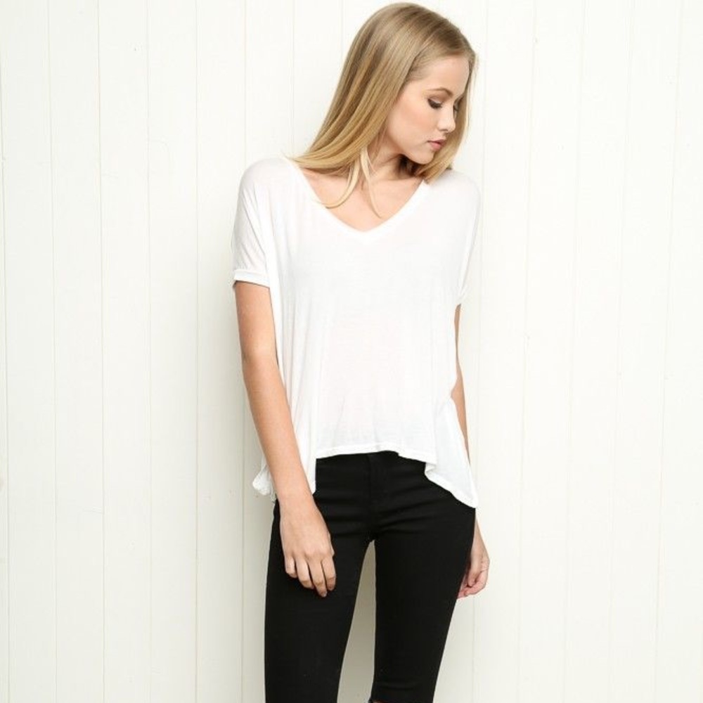 White Brandy Melville Sheron Top Tee
